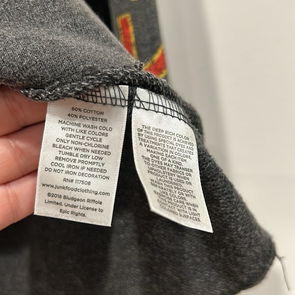 Junk food Def Leppard graphic vintage cropped gray pullover sweatshirt large top - Picture 5 of 6